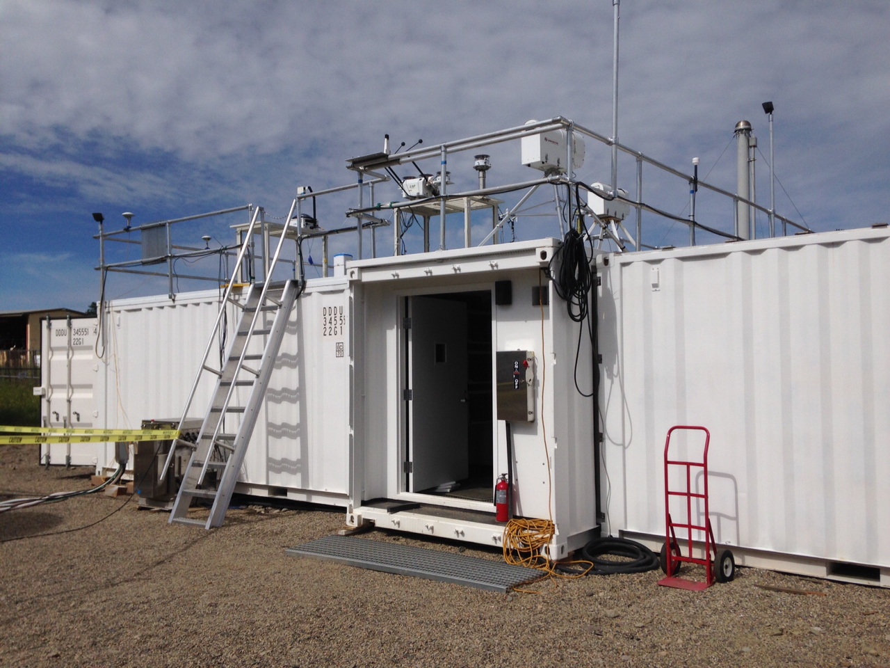 Testing the AMF2 deployment for COS-RAY in Pagosa Springs, Colorado - Photo taken and provided as courtesy of Ryan Scott (SIO) - July 2015